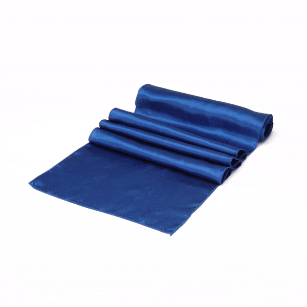 Table Tek Navy Blue Satin Table Runner - 12" x 108" - 10 count box