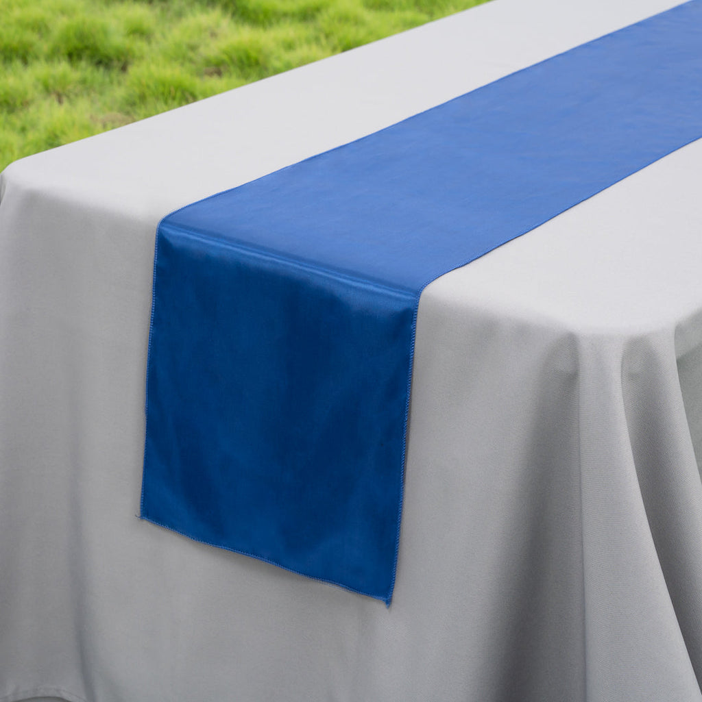 Table Tek Navy Blue Satin Table Runner - 12" x 108" - 10 count box