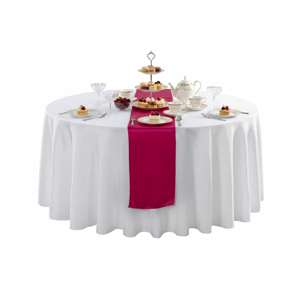 Table Tek Dark Pink Satin Table Runner - 12" x 108" - 1 count box