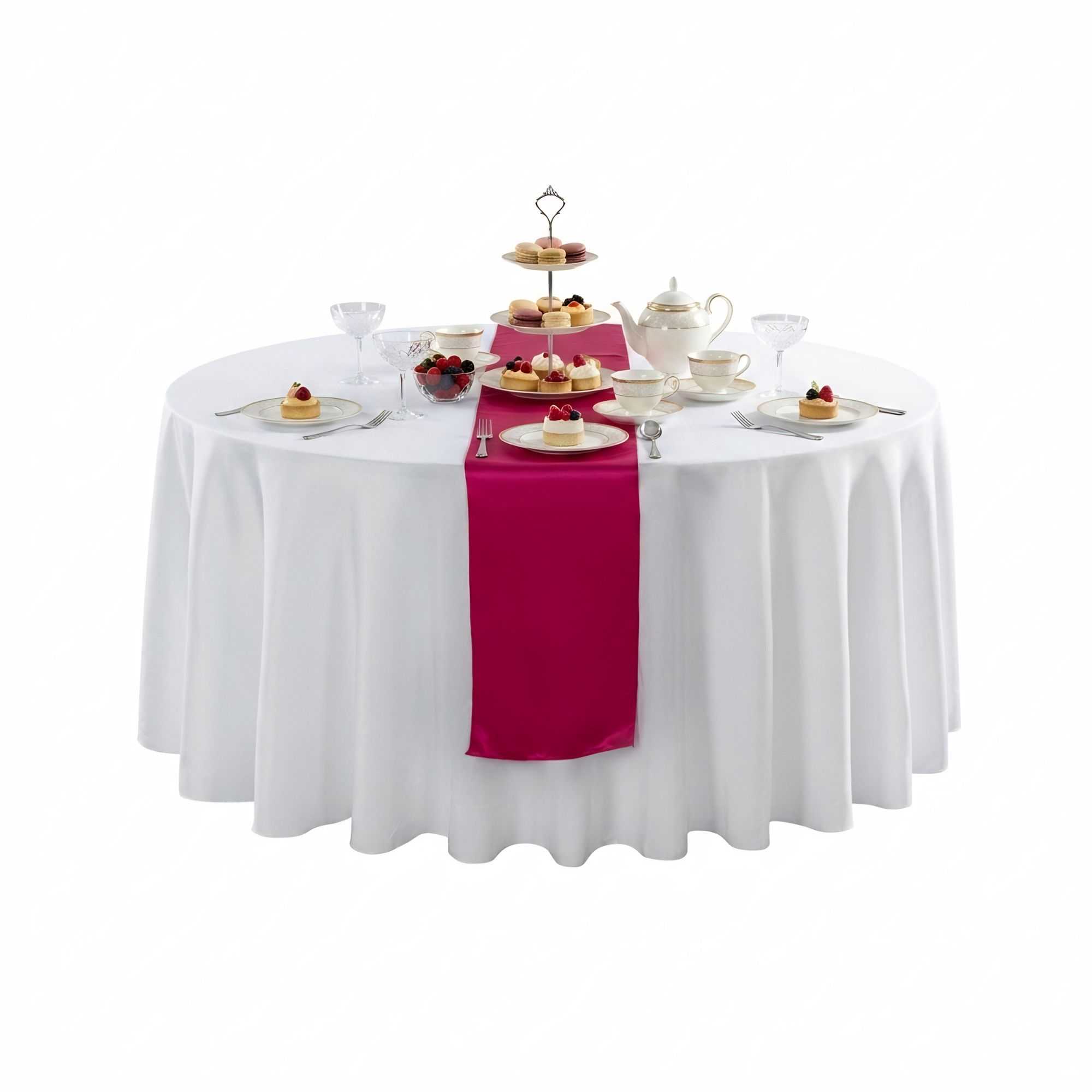 Table Tek Dark Pink Satin Table Runner - 12" x 108" - 1 count box