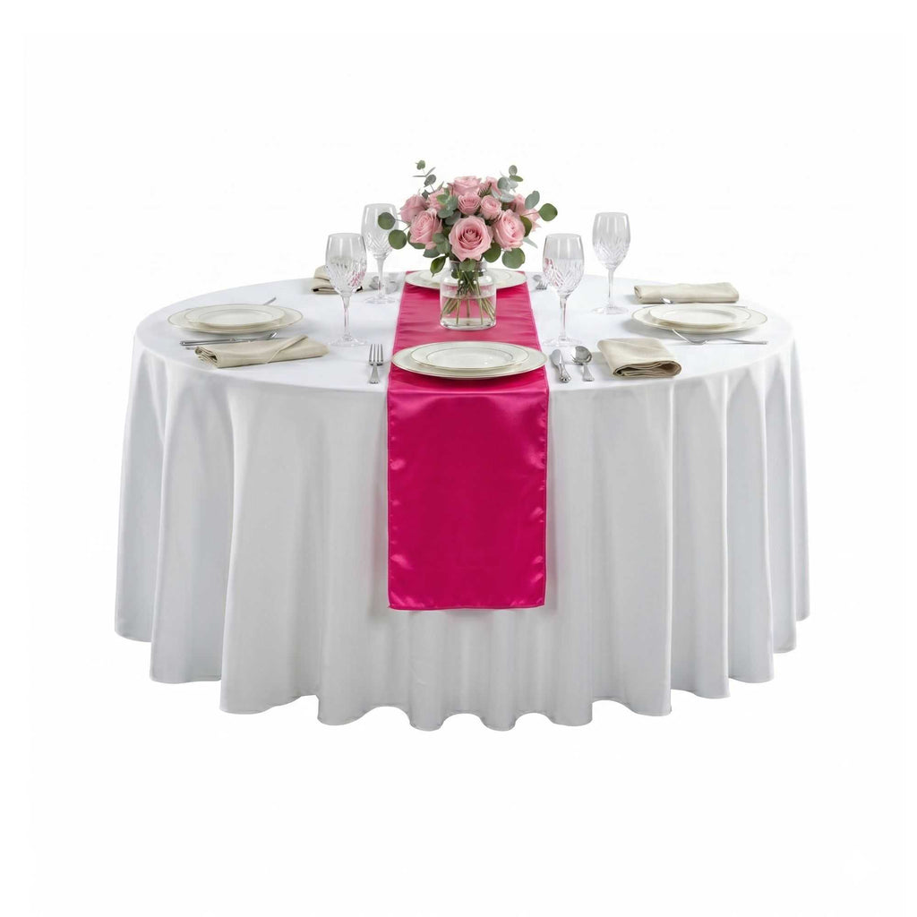 Table Tek Dark Pink Satin Table Runner - 12" x 108" - 10 count box