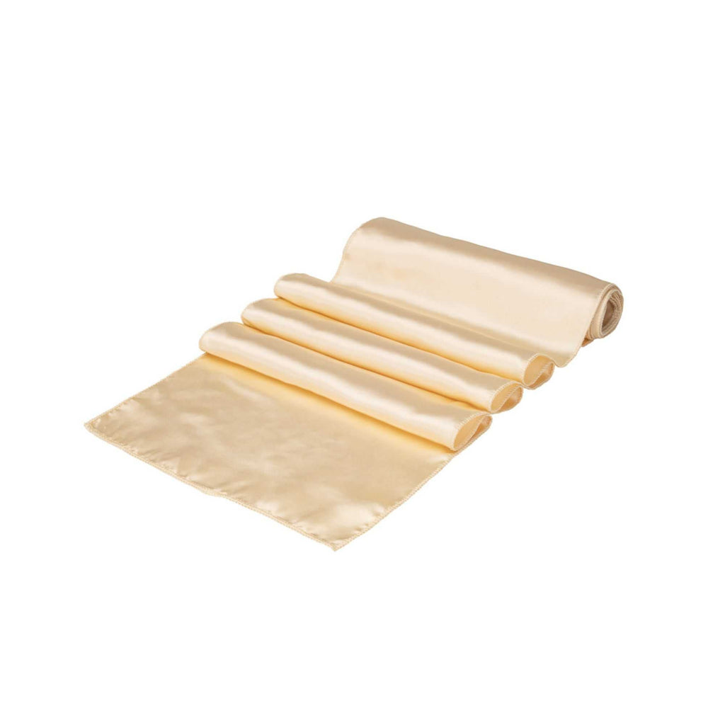 Table Tek Sand Satin Table Runner - 12" x 108" - 1 count box