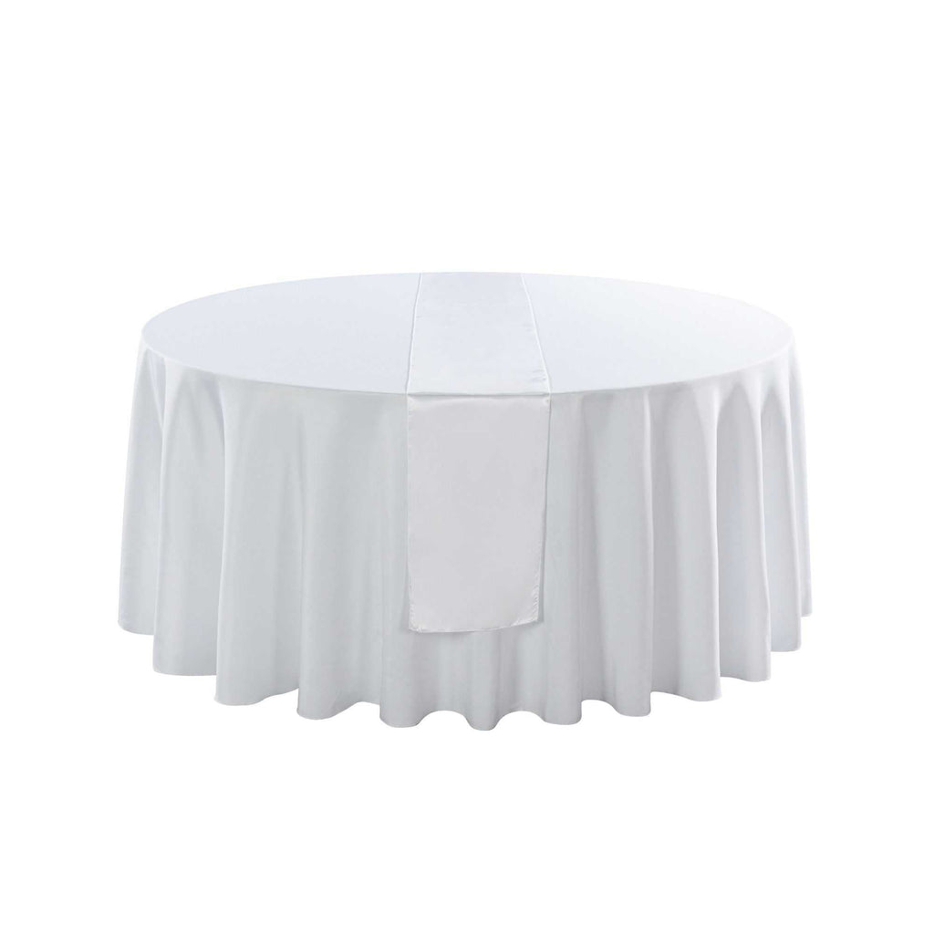 Table Tek White Satin Table Runner - 12" x 108" - 10 count box
