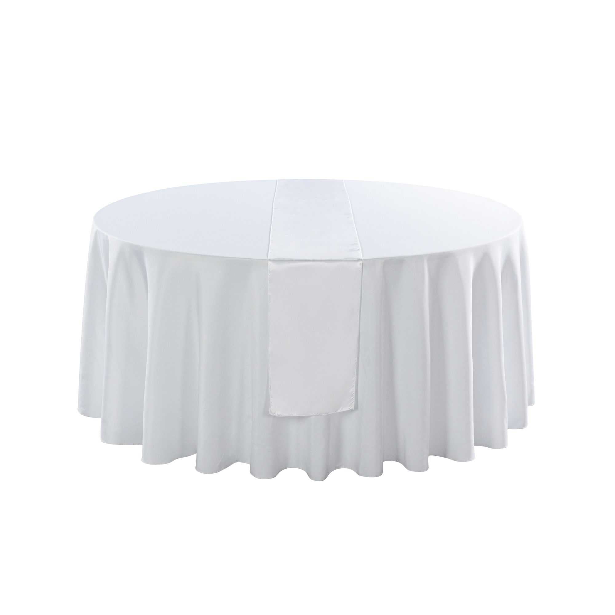 Table Tek White Satin Table Runner - 12" x 108" - 10 count box