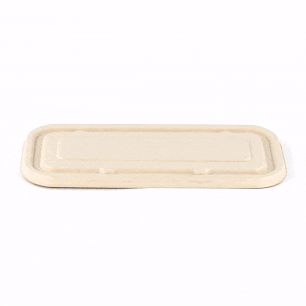 Pulp Tek Rectangle Natural Sugarcane / Bagasse Lid - Fits Catering Container - 100 count box