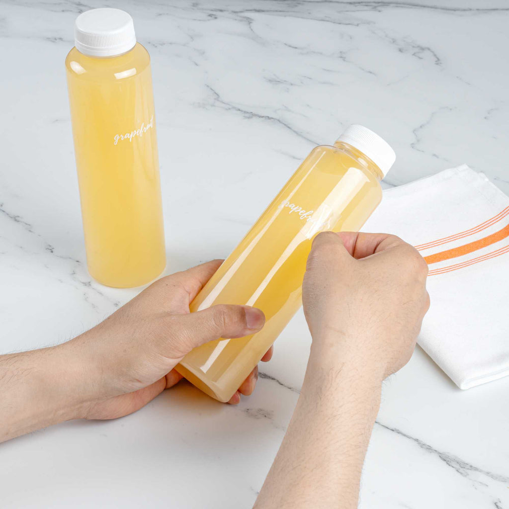 Label Tek Plastic Grapefruit Label - Clear with White Font, Water-Resistant - 2" x 1" - 100 count box