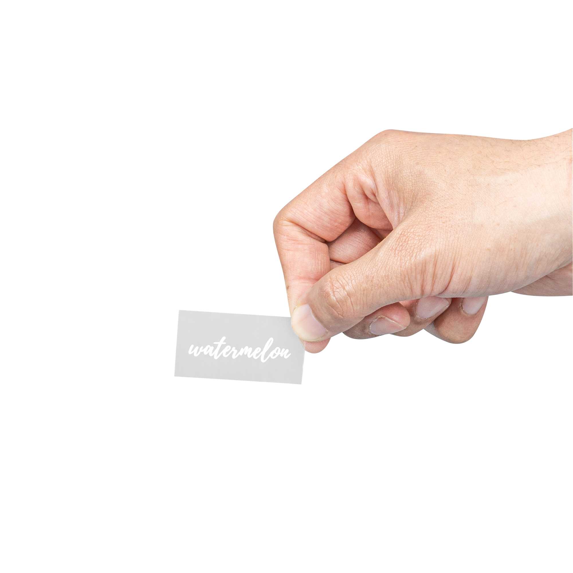 Label Tek Plastic Watermelon Label - Clear with White Font, Water-Resistant - 2" x 1" - 100 count box