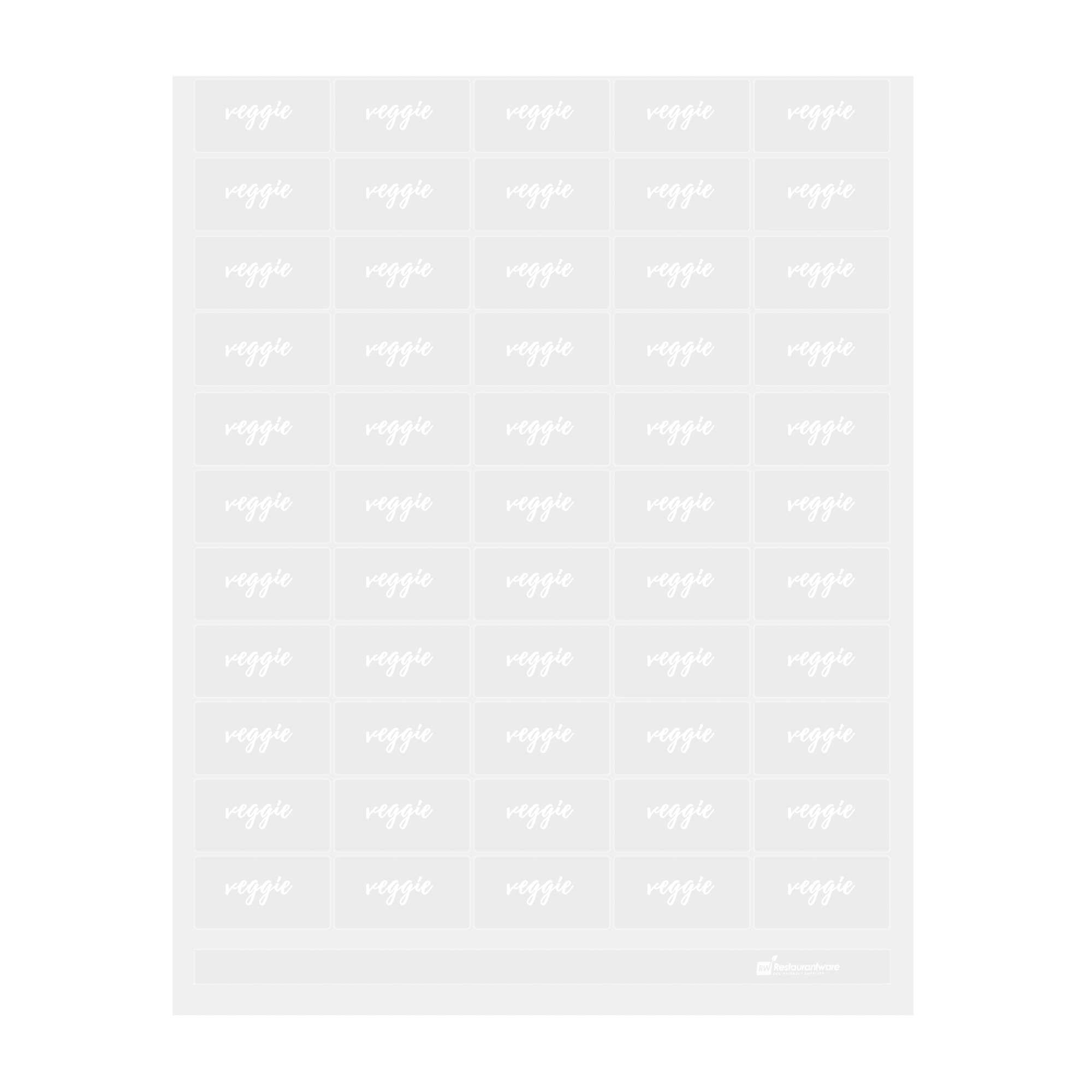 Label Tek Plastic Veggie Label - Clear with White Font, Water-Resistant - 2" x 1" - 100 count box