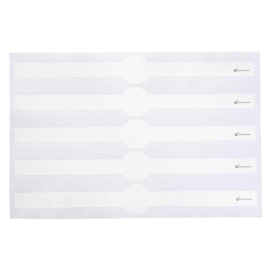 Chef 101 Round White Paper Packaging Band - Adhering - 12" - 100 count box