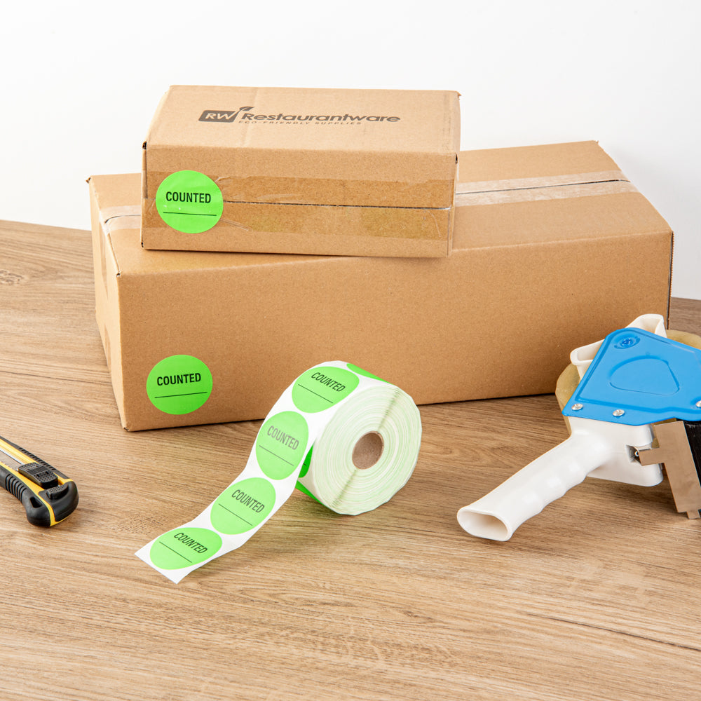 Label Tek Green Paper Counted Inventory Label - 2" x 2" - 1000 count roll