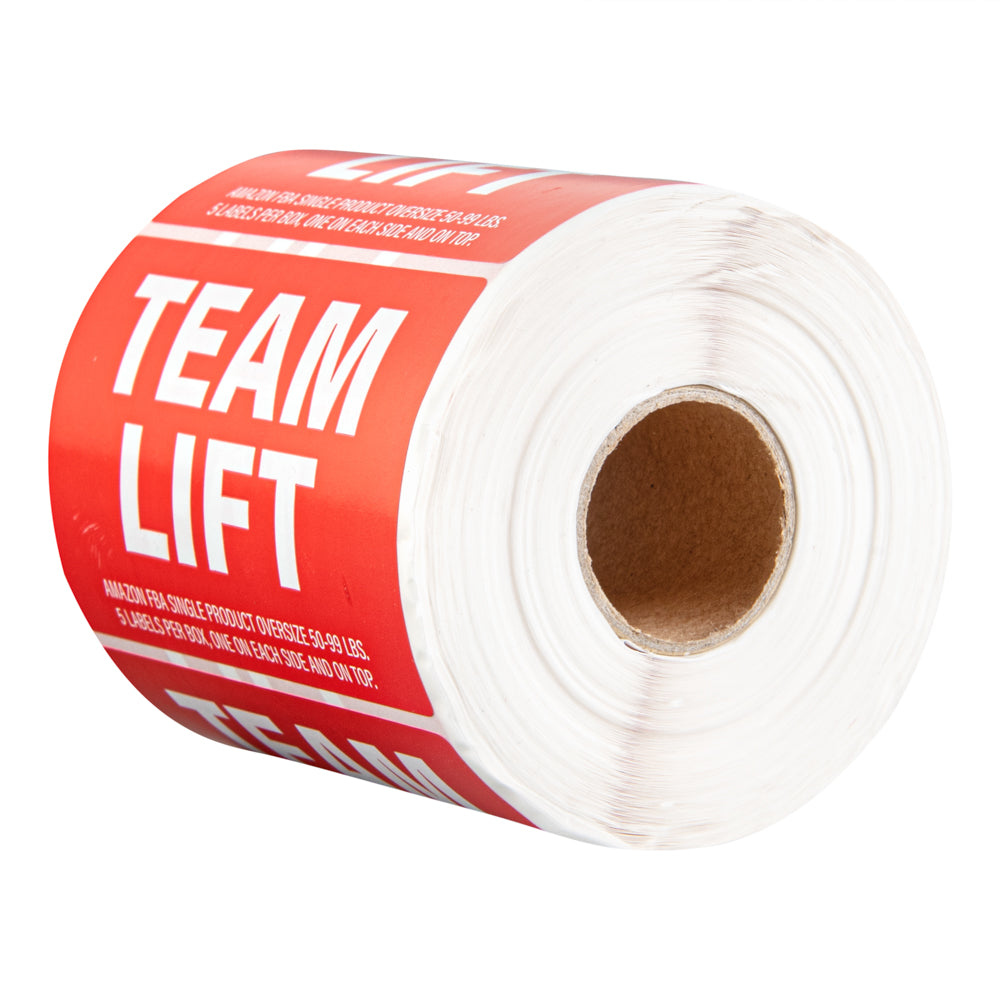 Label Tek Red Paper Team Lift Label - 3" x 2" - 500 count roll