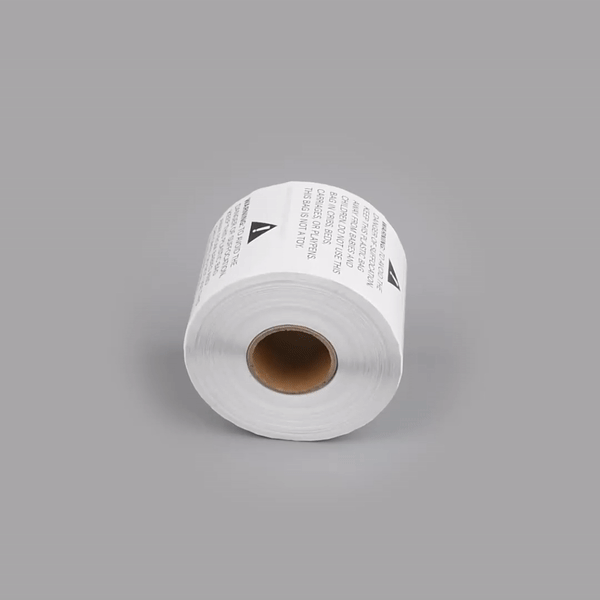 Label Tek White Paper Suffocation Warning Label - 2" x 2" - 500 count roll