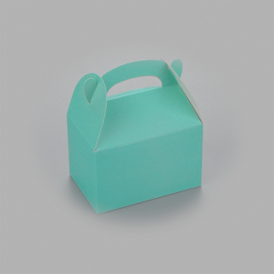Bio Tek Turquoise Paper Gable Box / Take Out Container - Compostable - 4" x 2 1/2" x 2 1/2" - 100 count box