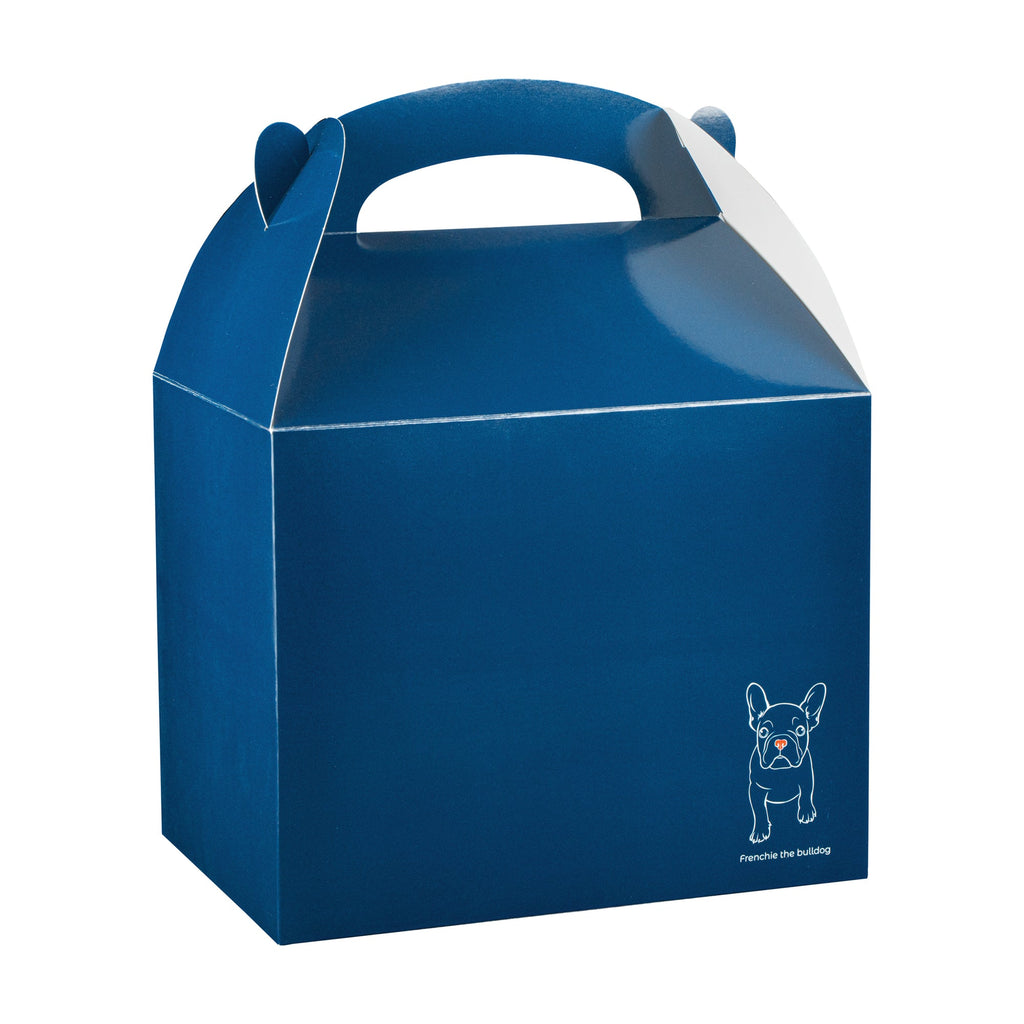 Bio Tek Frenchie Paper Gable Box / Take Out Container - Compostable - 10" x 7" x 8" - 25 count box