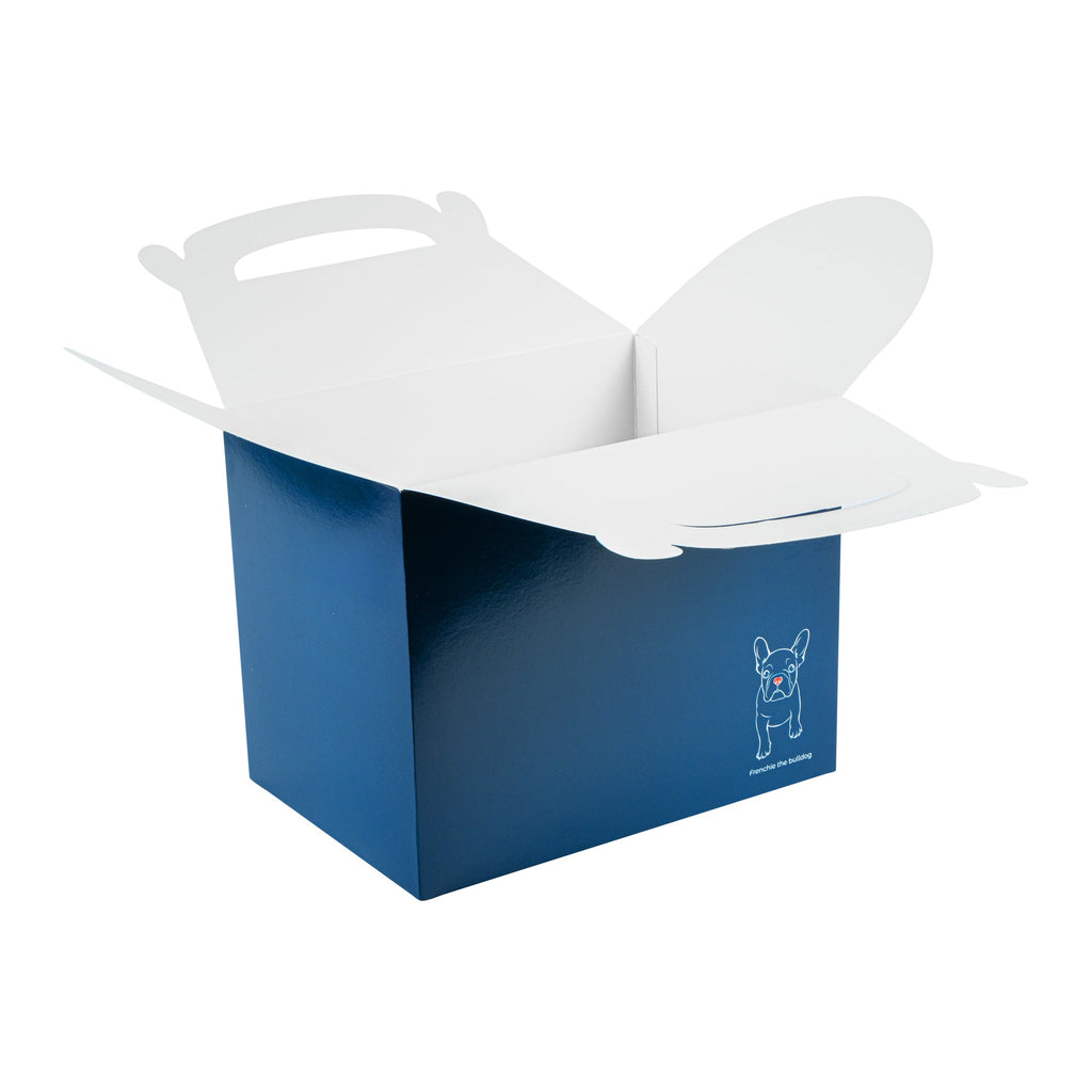 Bio Tek Frenchie Paper Gable Box / Take Out Container - Compostable - 10" x 7" x 8" - 25 count box