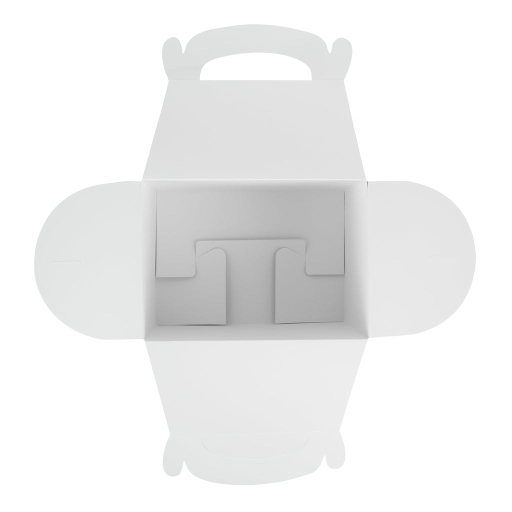 Bio Tek Frenchie Paper Gable Box / Take Out Container - Compostable - 10" x 7" x 8" - 25 count box