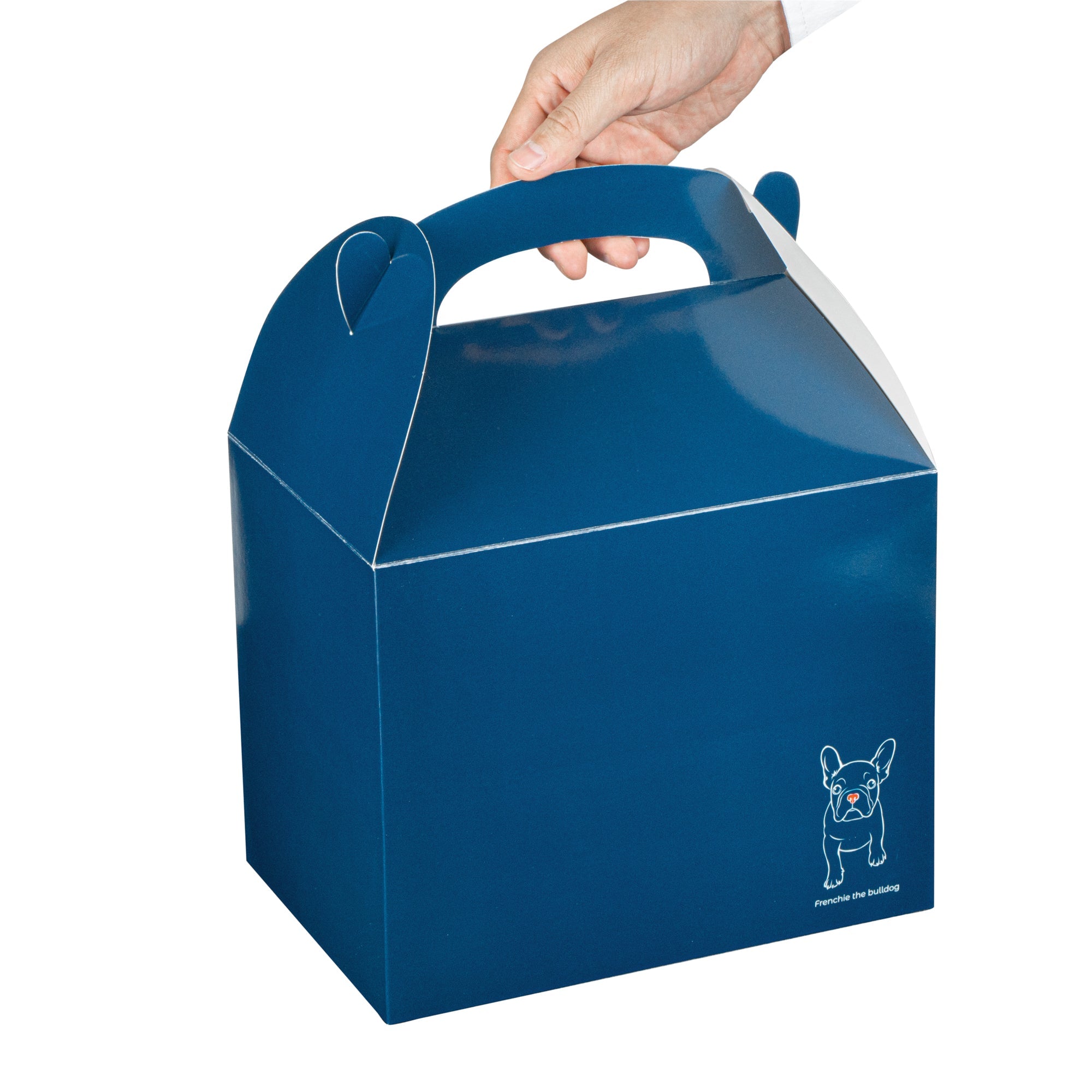 Bio Tek Frenchie Paper Gable Box / Take Out Container - Compostable - 10" x 7" x 8" - 100 count box
