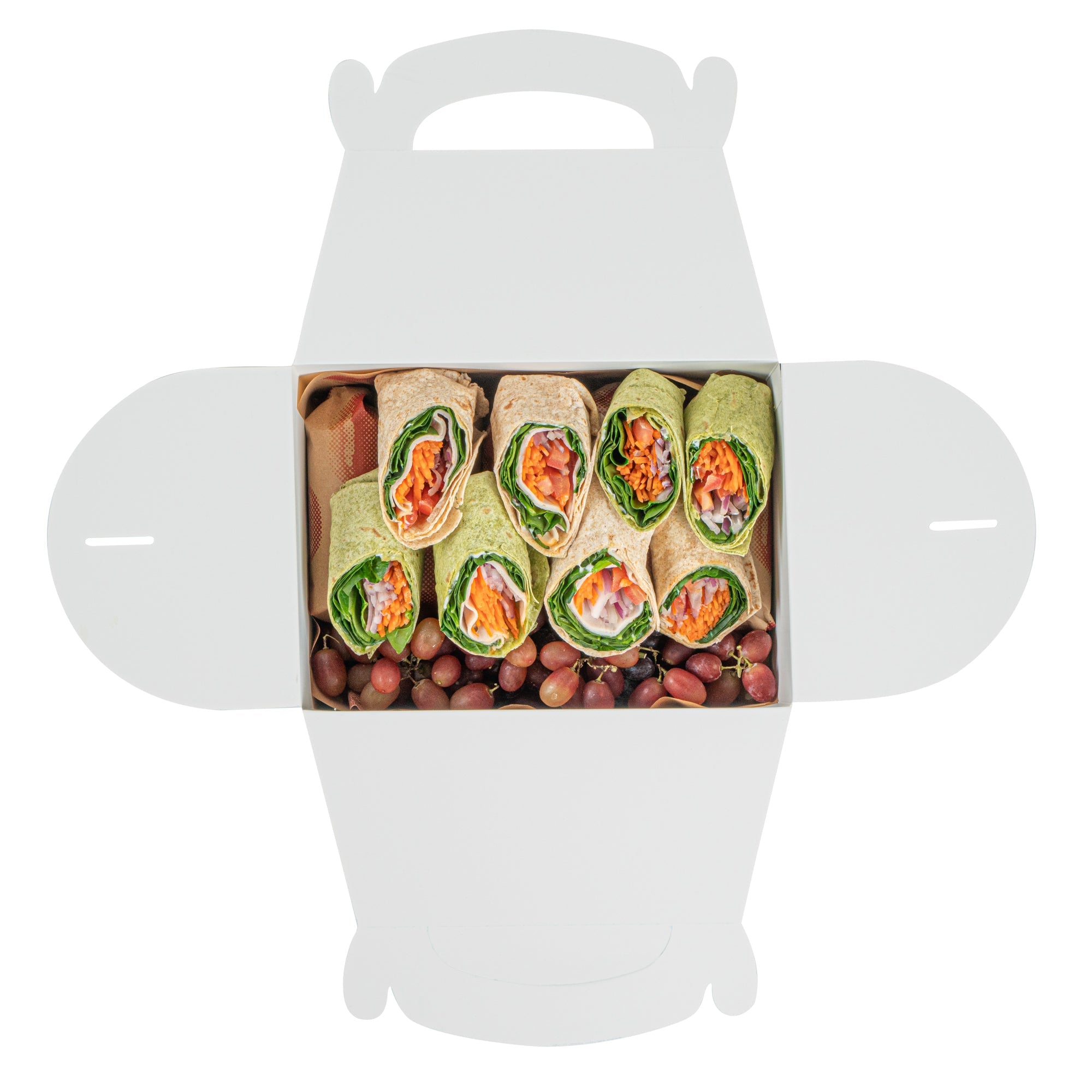 Bio Tek Frenchie Paper Gable Box / Take Out Container - Compostable - 10" x 7" x 8" - 100 count box