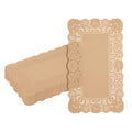Pastry Tek Rectangle Kraft Paper Doilies - Lace - 12" x 7" - 100 count box