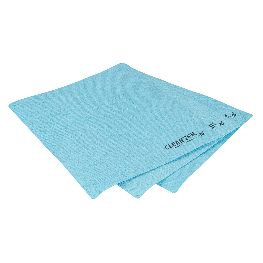 Clean Tek Professional Blue Microfiber Cleaning / Drying Cloth - 13'' x 15'' - 5 count box
