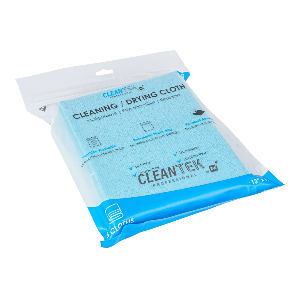 Clean Tek Professional Blue Microfiber Cleaning / Drying Cloth - 13'' x 15'' - 100 count box