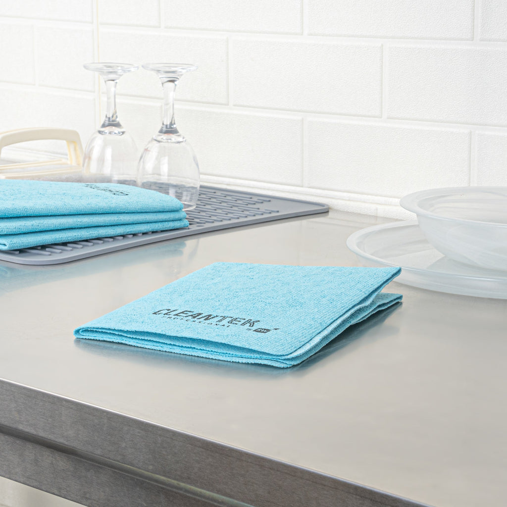 Clean Tek Professional Blue Microfiber Cleaning / Drying Cloth - 13'' x 15'' - 100 count box