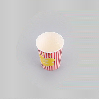 Bio Tek 32 oz Red Paper Popcorn Cup - 100 count box