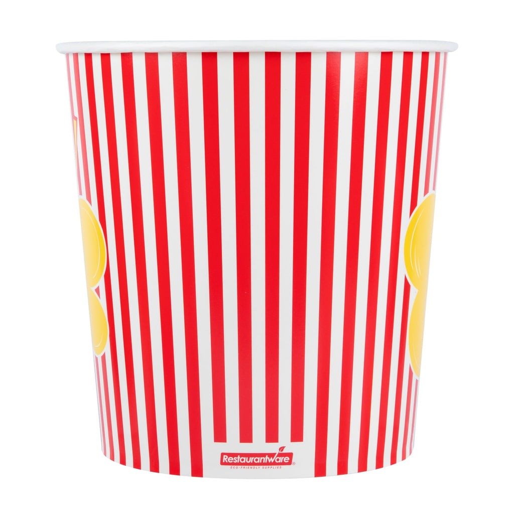 Bio Tek 130 oz Red Paper Popcorn Bucket - 100 count box