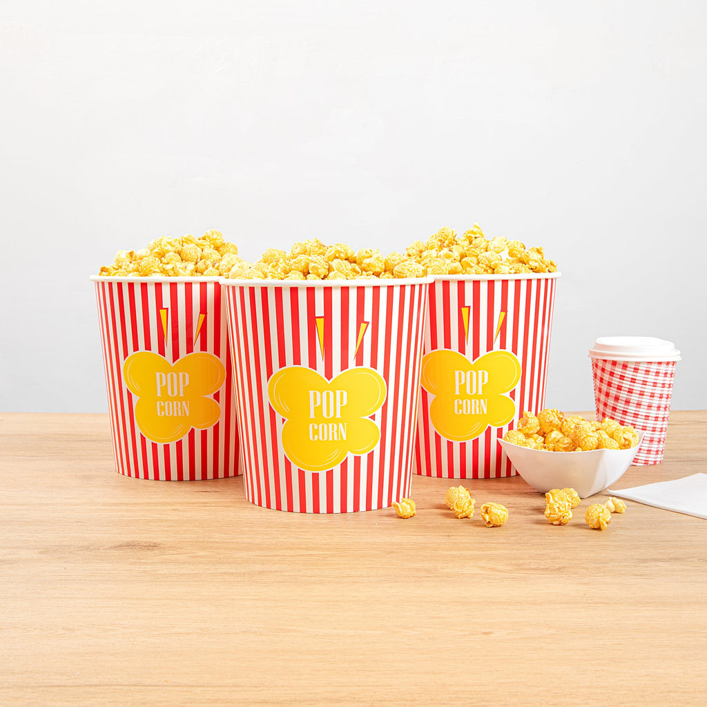 Bio Tek 130 oz Red Paper Popcorn Bucket - 100 count box