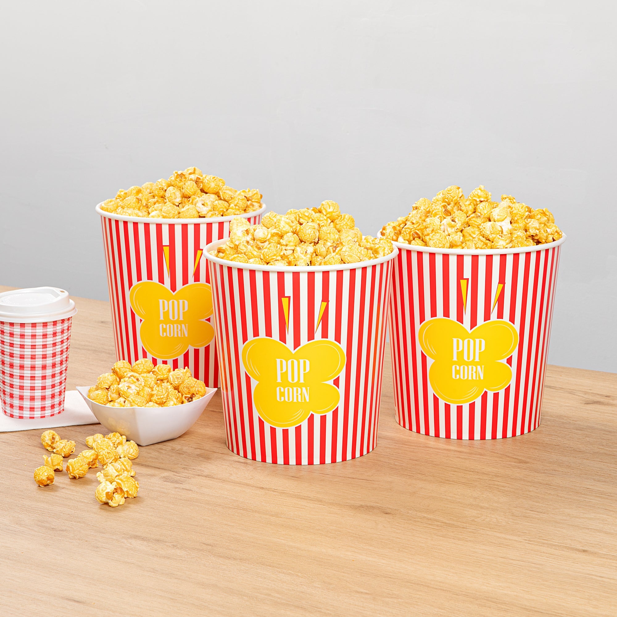Bio Tek 130 oz Red Paper Popcorn Bucket - 100 count box