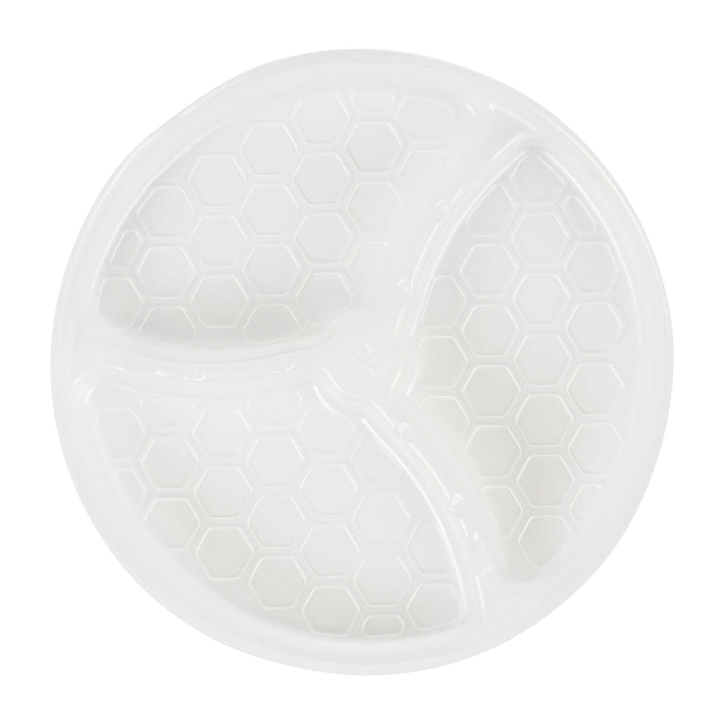 Bio Tek 15 oz White Plastic 3-Compartment Insert Tray - Fits 17-45 oz Containers - 200 count box