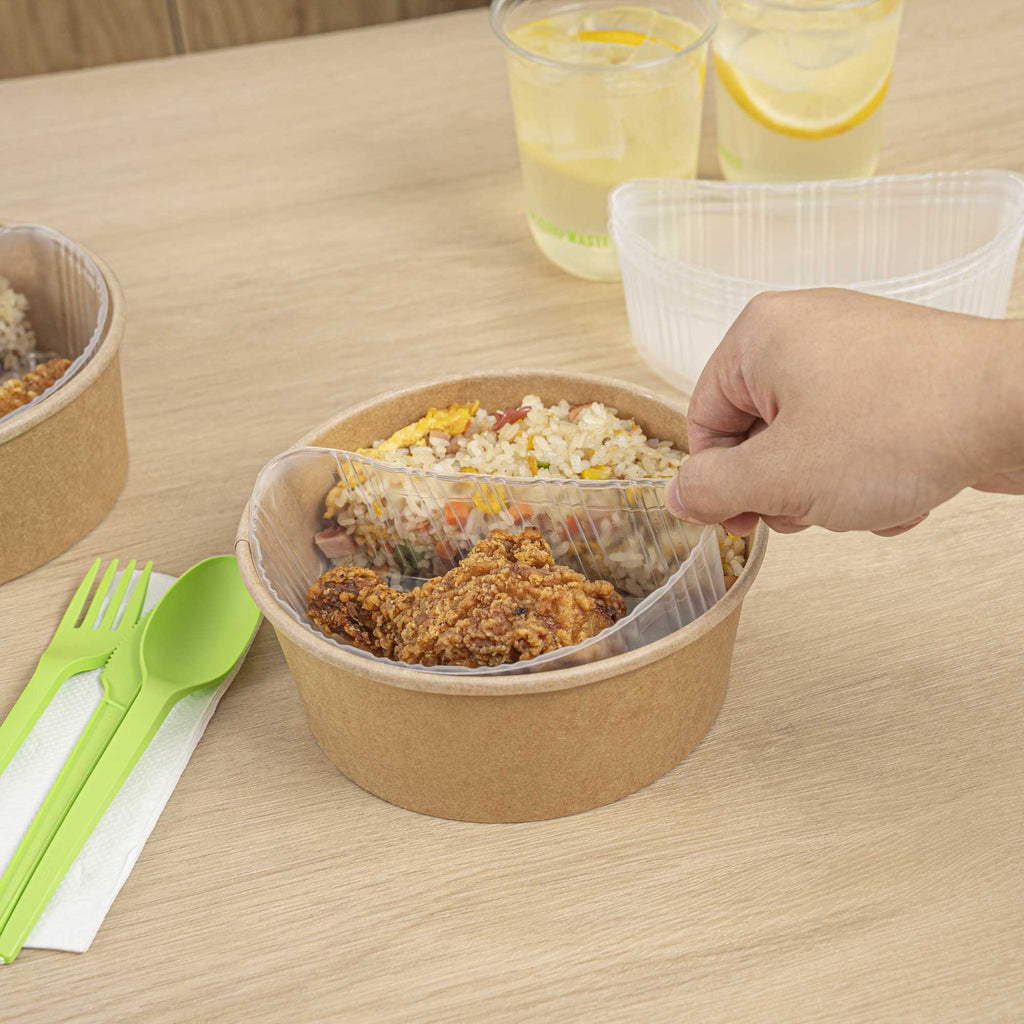 Bio Tek 16 oz White Plastic Half Insert Tray - Fits 17-45 oz Containers - 200 count box