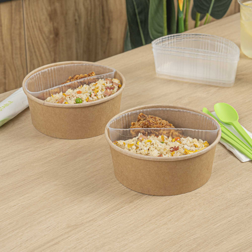 Bio Tek 16 oz White Plastic Half Insert Tray - Fits 17-45 oz Containers - 200 count box