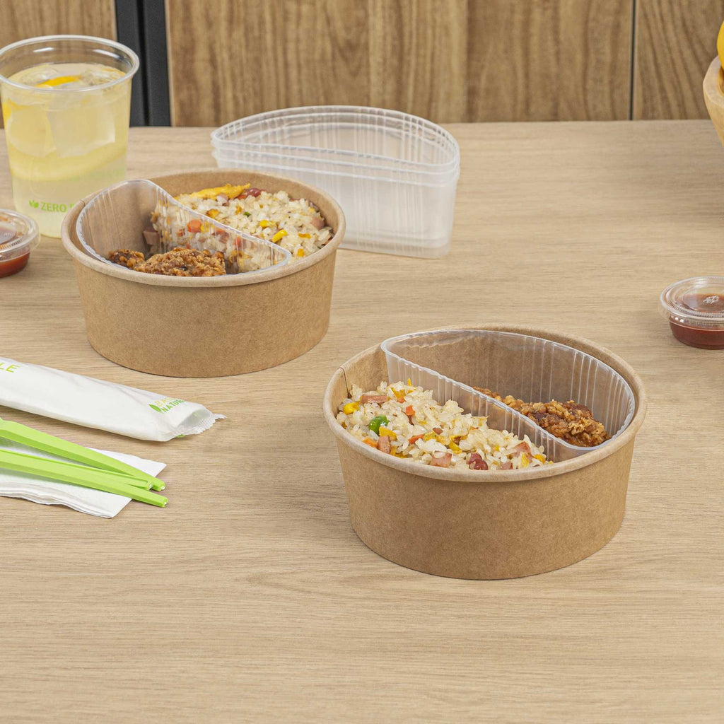 Bio Tek 16 oz White Plastic Half Insert Tray - Fits 17-45 oz Containers - 200 count box