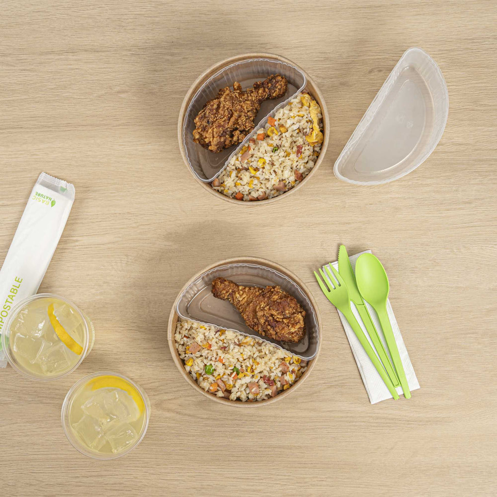 Bio Tek 16 oz White Plastic Half Insert Tray - Fits 17-45 oz Containers - 200 count box