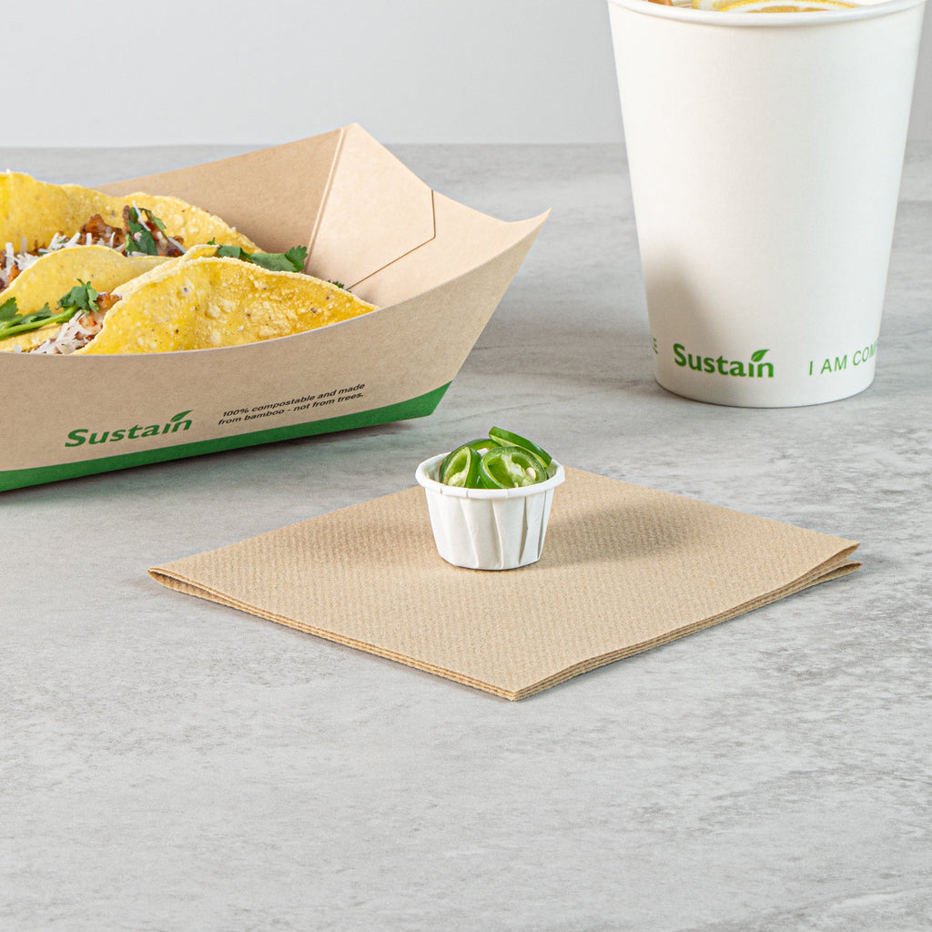 Sustain 0.5 oz White Paper Portion Cup - Compostable - 2000 count box