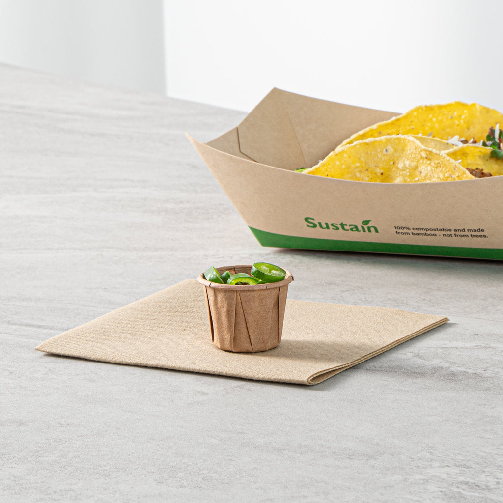 Sustain 0.75 oz Kraft Paper Portion Cup - Compostable - 2000 count box