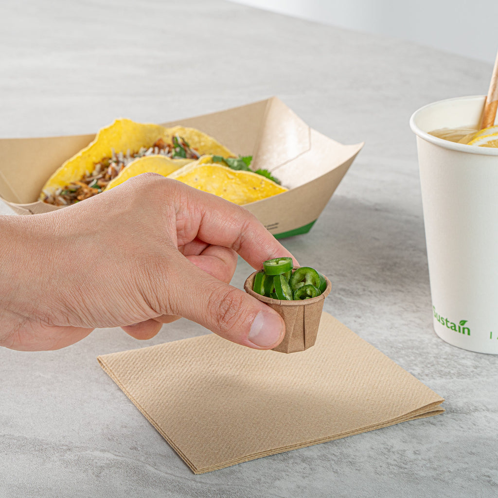 Sustain 0.75 oz Kraft Paper Portion Cup - Compostable - 2000 count box