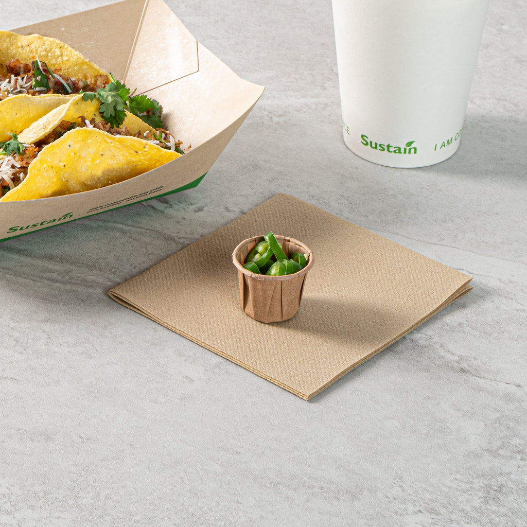 Sustain 0.75 oz Kraft Paper Portion Cup - Compostable - 2000 count box