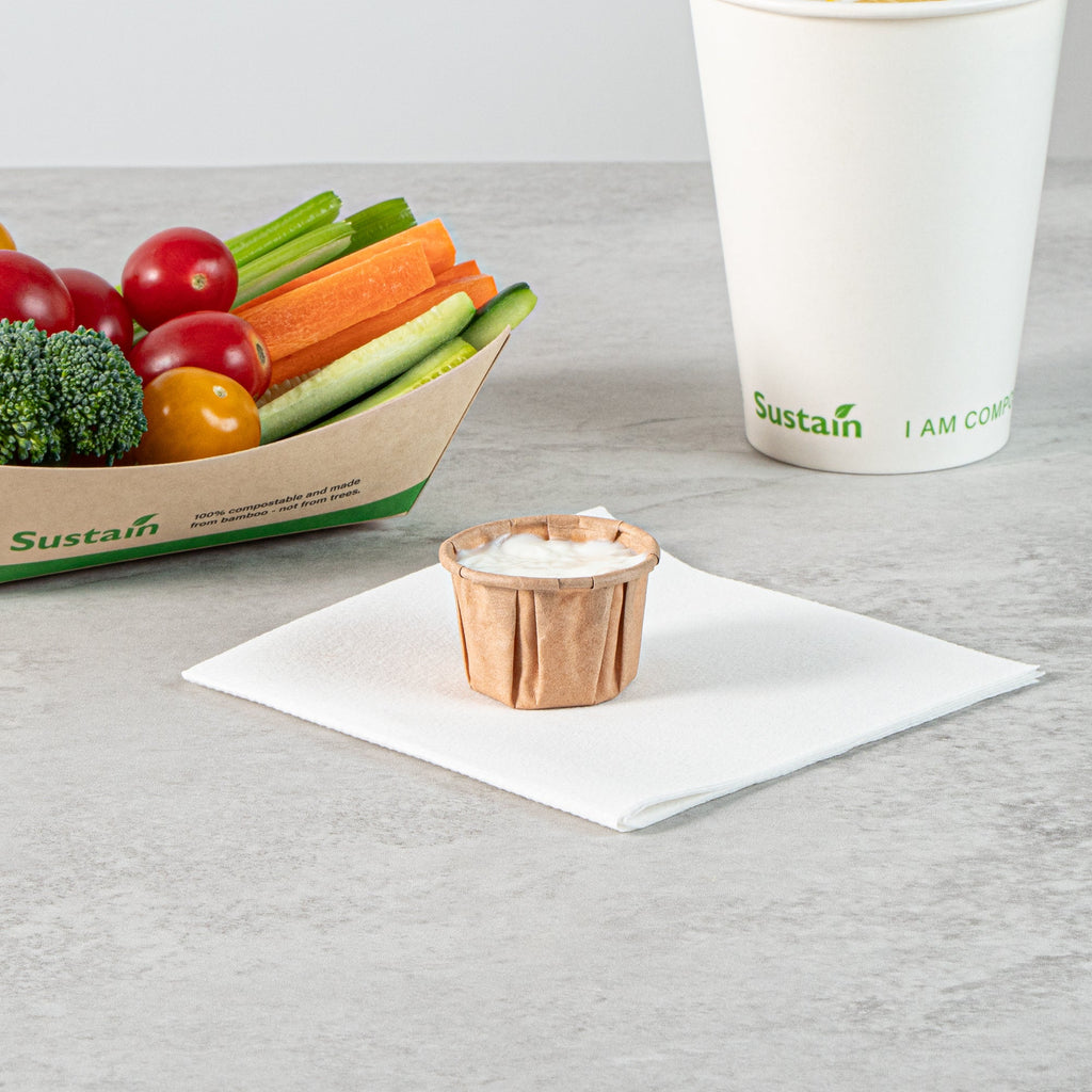 Sustain 1 oz Kraft Paper Portion Cup - Compostable - 2000 count box