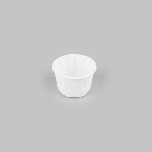 Sustain 1 oz White Paper Portion Cup - Compostable - 2000 count box