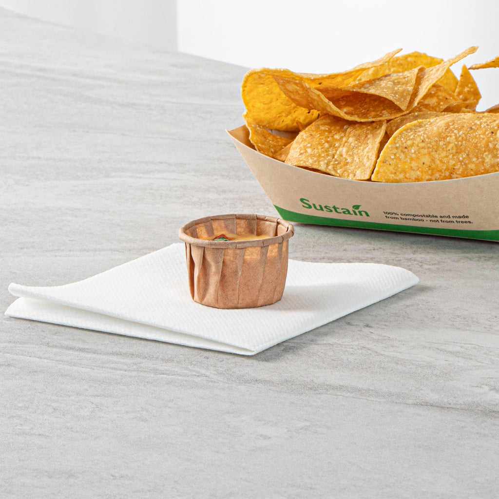 Sustain 1.25 oz Kraft Paper Portion Cup - Compostable - 2000 count box