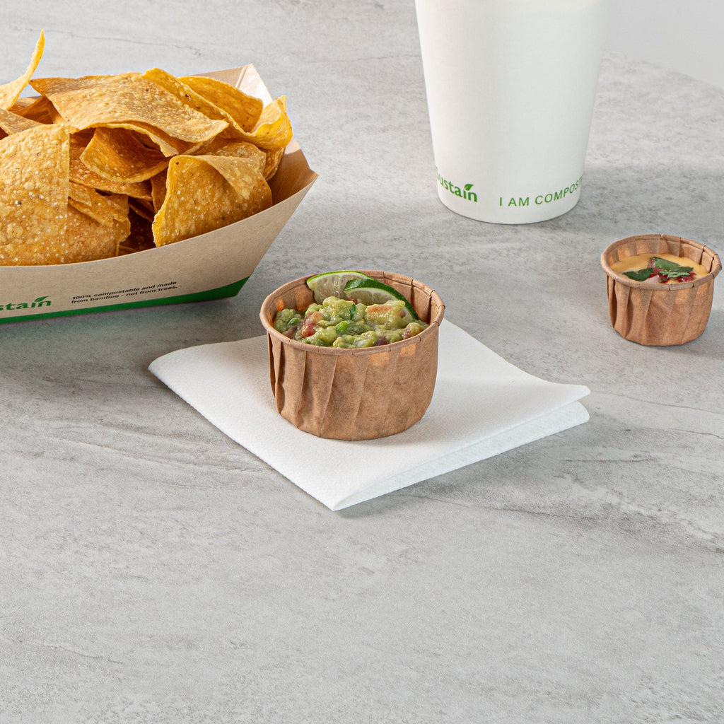 Sustain 3.25 oz Kraft Paper Portion Cup - Compostable - 2000 count box