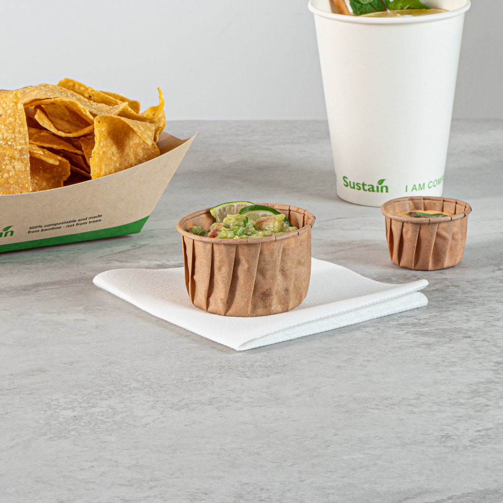 Sustain 3.25 oz Kraft Paper Portion Cup - Compostable - 2000 count box