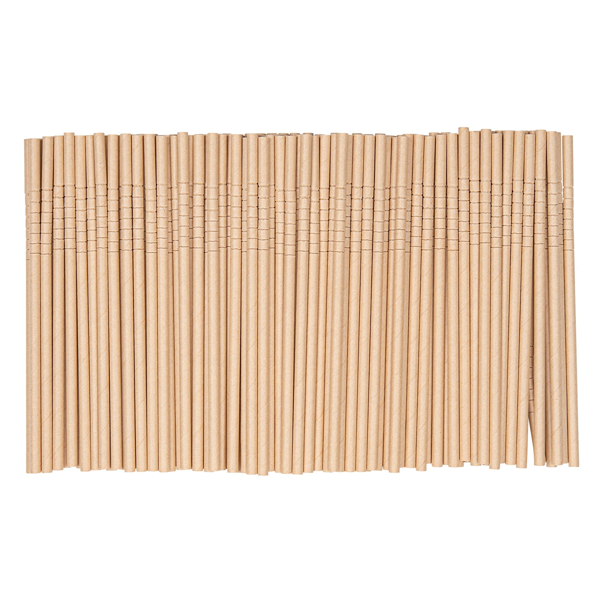 Basic Nature Kraft Paper Bendable Straw - Unwrapped, Biodegradable, 6 mm - 7 3/4" - 1000 count box
