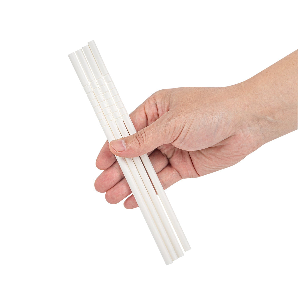 Basic Nature White Paper Bendable Straw - Unwrapped, Biodegradable, 6 mm - 7 3/4" - 1000 count box