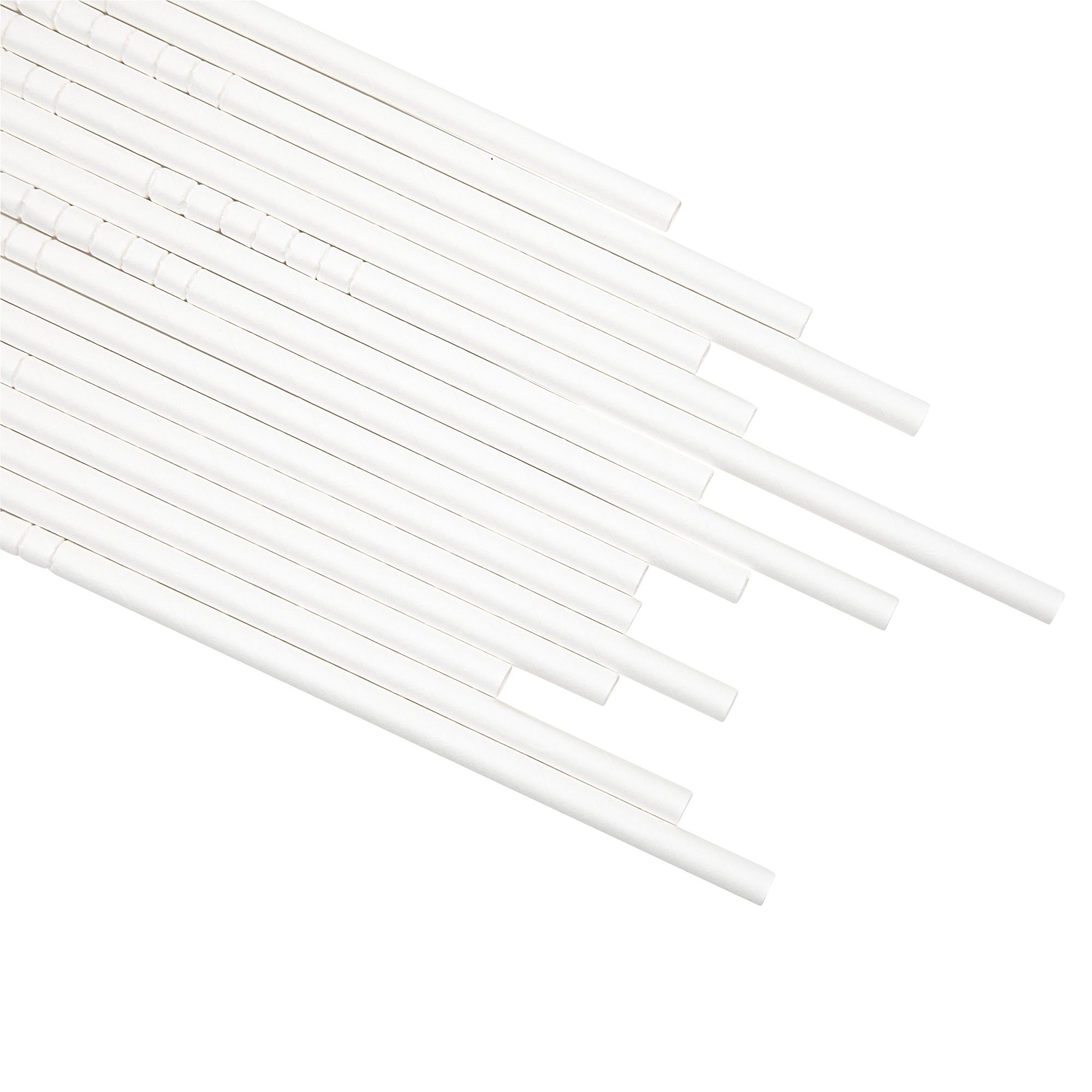 Basic Nature White Paper Bendable Straw - Unwrapped, Biodegradable, 6 mm - 7 3/4" - 1000 count box
