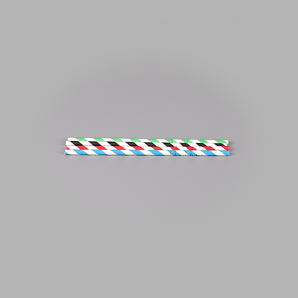 Basic Nature Assorted Paper Bendable Straw - Unwrapped, Biodegradable, 6 mm - 7 3/4" - 1000 count box