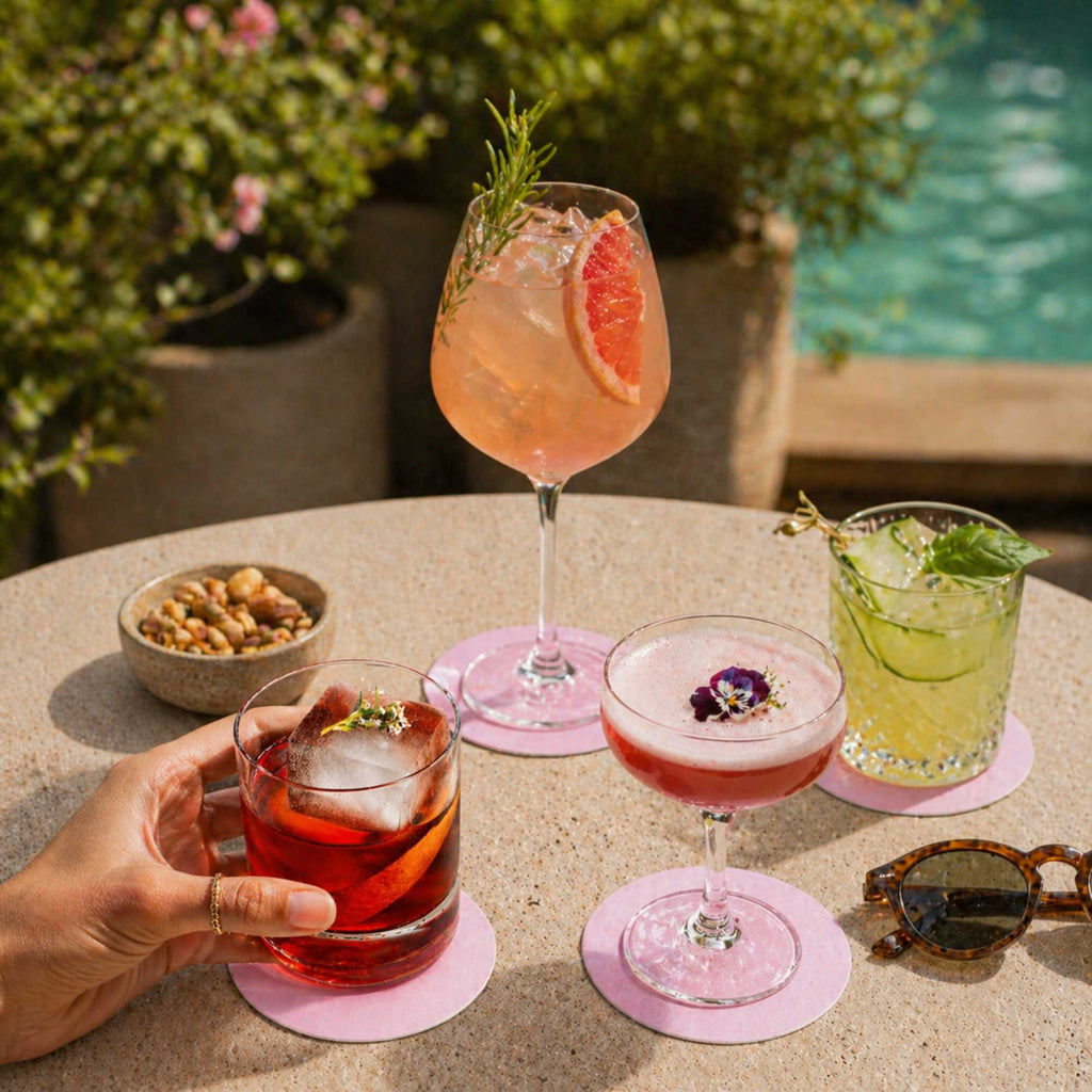 Bar Lux Round Pink Paper Coaster - 3 1/2" - 100 count box