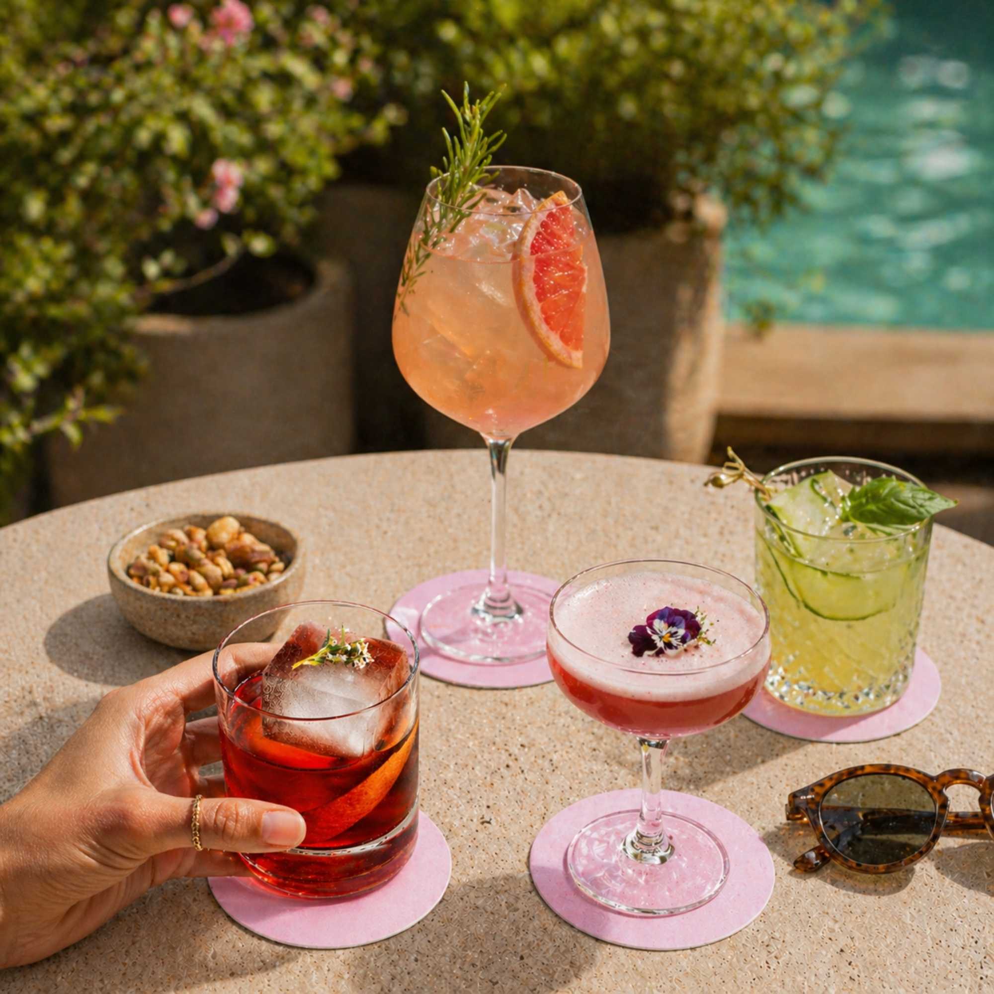 Bar Lux Round Pink Paper Coaster - 3 1/2" - 100 count box